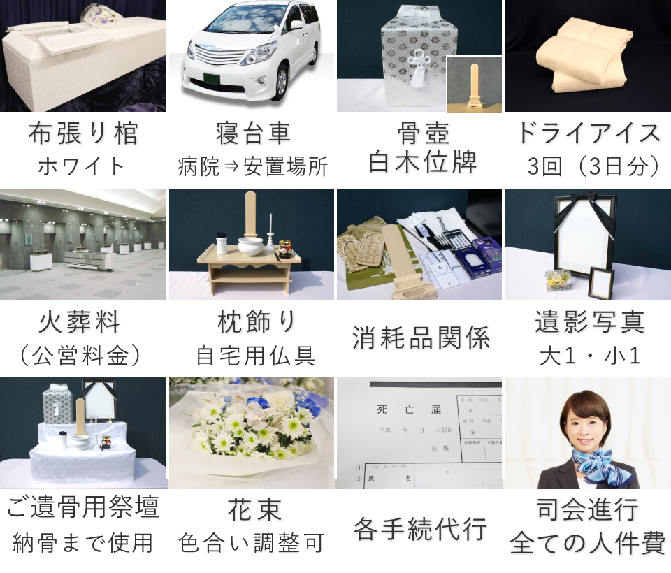 一日葬ベーシックプランのセット内容